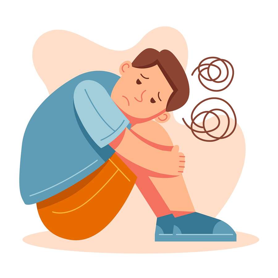 Illustration d'un adolescent stressé.